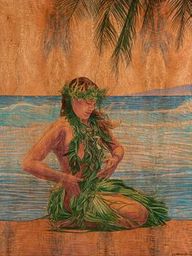 Hawaii Oil on Wood Painting
